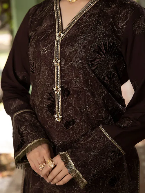 Afsaneh by Mahnur Embroidered Karandi Unstitched 3Pc Suit D-09 Cachee