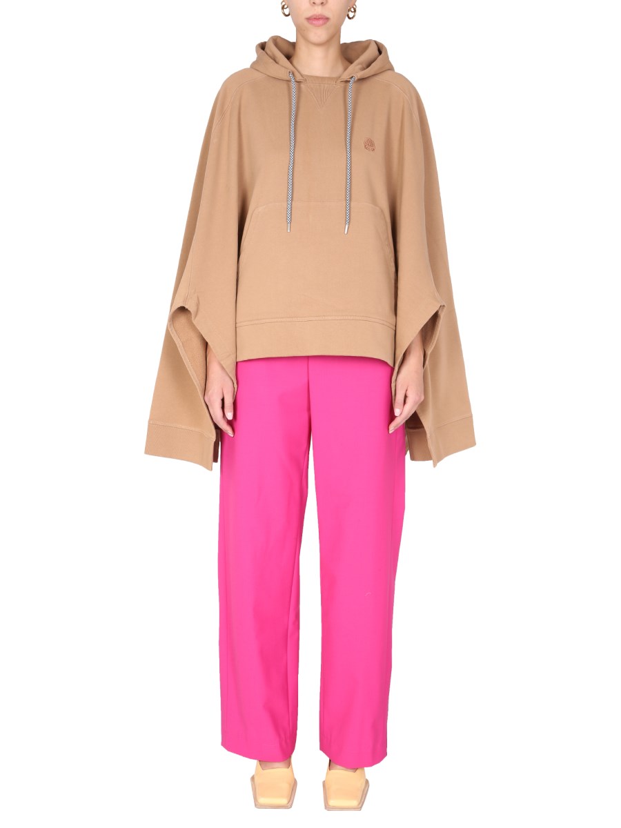 AMBUSH      PONCHO FELPA IN COTONE CON RICAMO LOGO