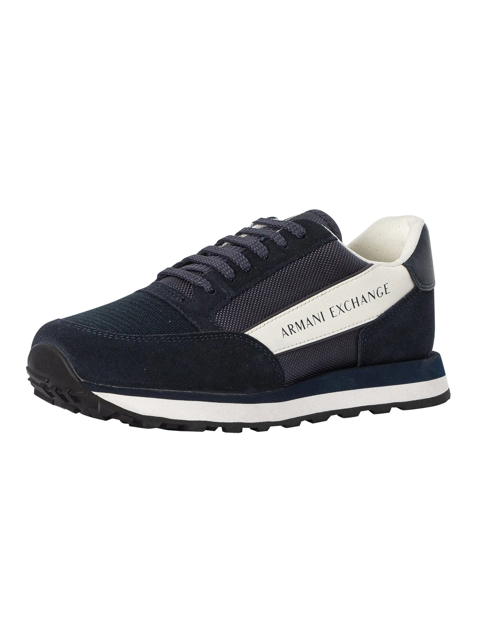 Armani Exchange Branded Trainers - Navy/Off White