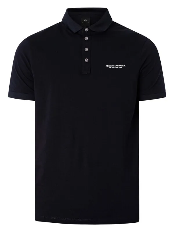 Armani Exchange Chest Logo Polo Shirt - Navy