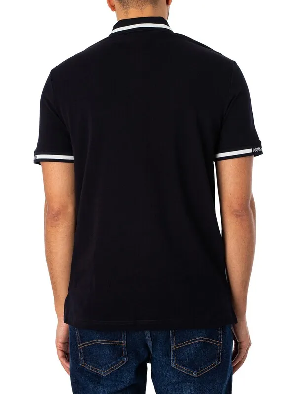 Armani Exchange Collar Logo Polo Shirt - Deep Navy