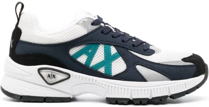 Armani Exchange low-top mesh-panel sneakers Blue