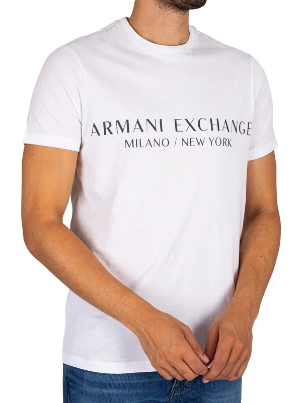 Armani Exchange Printed Graphic T-Shirt - White