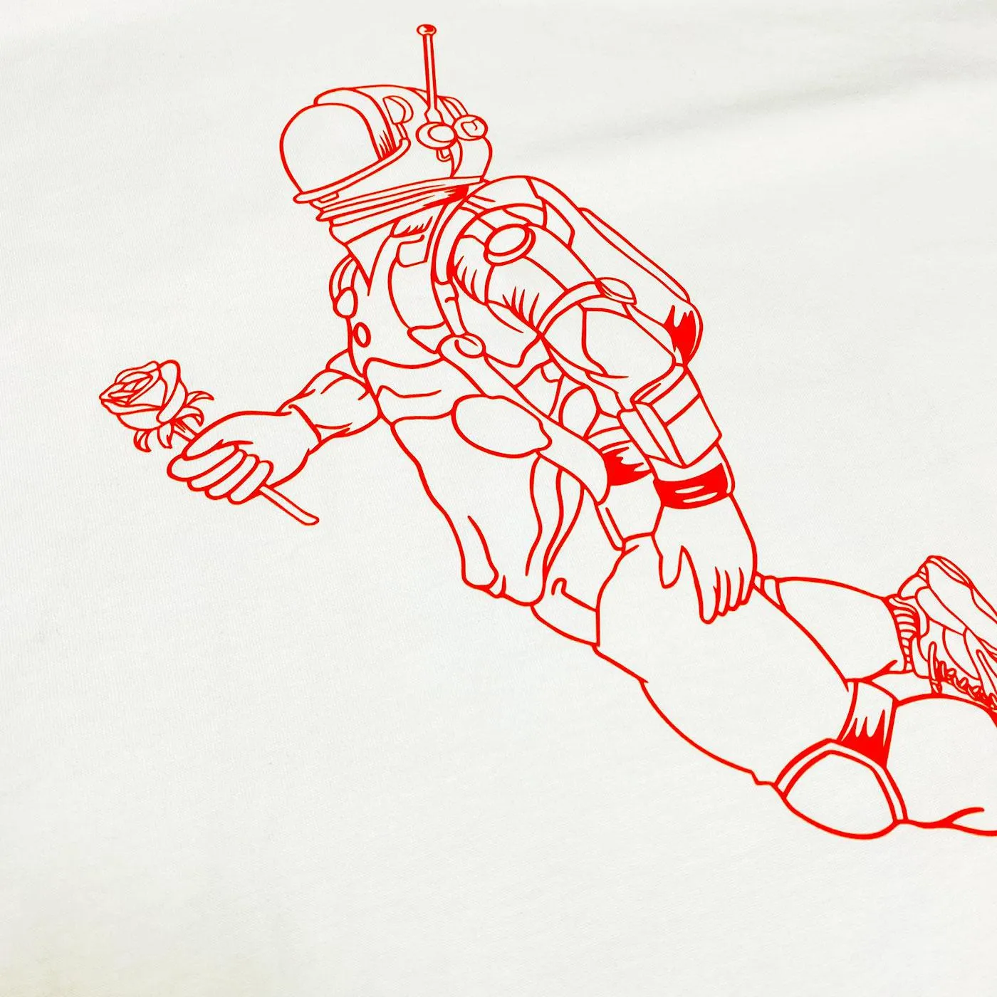 Astro Outline Oversize Tee (Cream/Red)