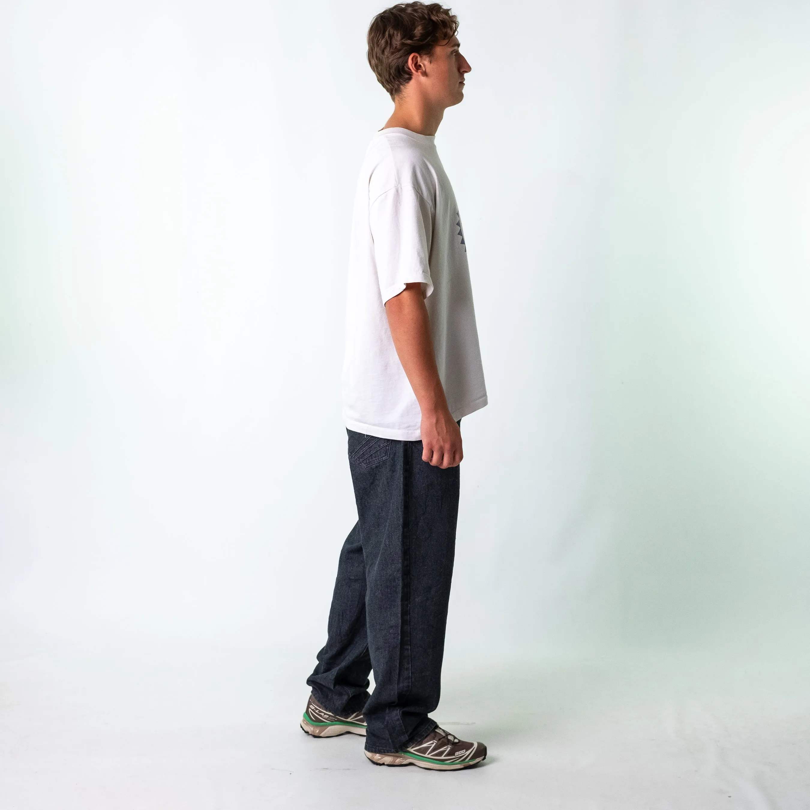 Charcoal Grey 90s Akademiks Denim Hip Hop Jeans Baggy Pants (38x32)