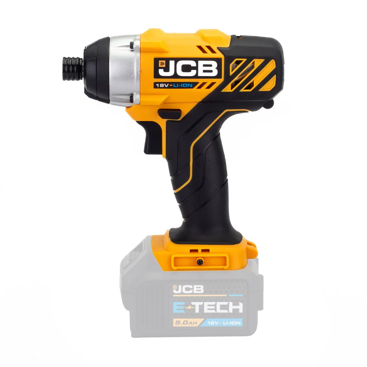 JCB 18V Cordless 150Nm Impact Driver & 5Ah Lithium-ion Battery Kit, 1/4" Hex Quick Release Chuck