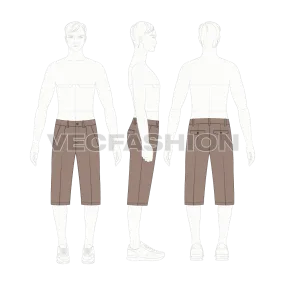 Mens Pedal Pushers Cotton Shorts